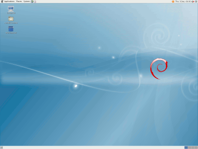 screenshot of Debian lenny desktop
