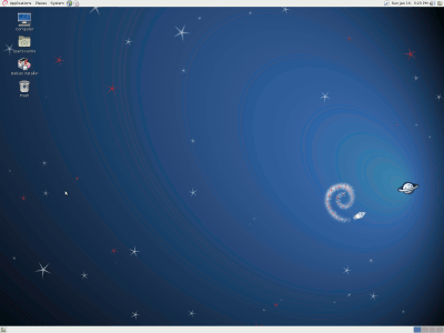 screenshot of Debian squeeze desktop