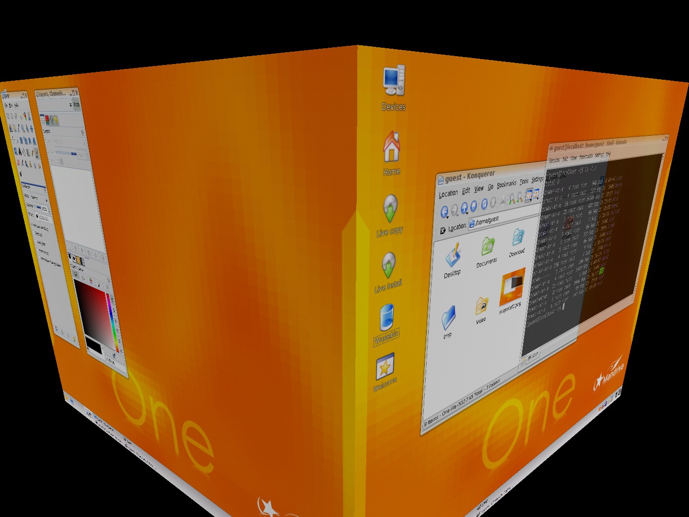 screenshot of Mandriva 2007 with Aiglx