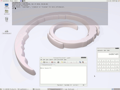 screenshot of Debian squeeze desktop