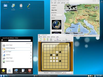 screenshot of KDE 4.2 showing a couple of applications