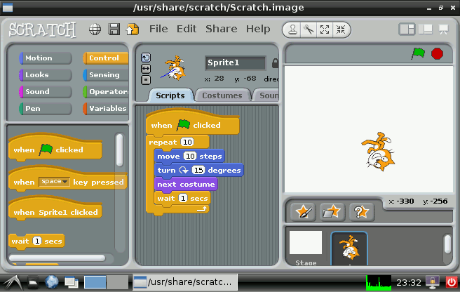 Screenshot of Scratch
